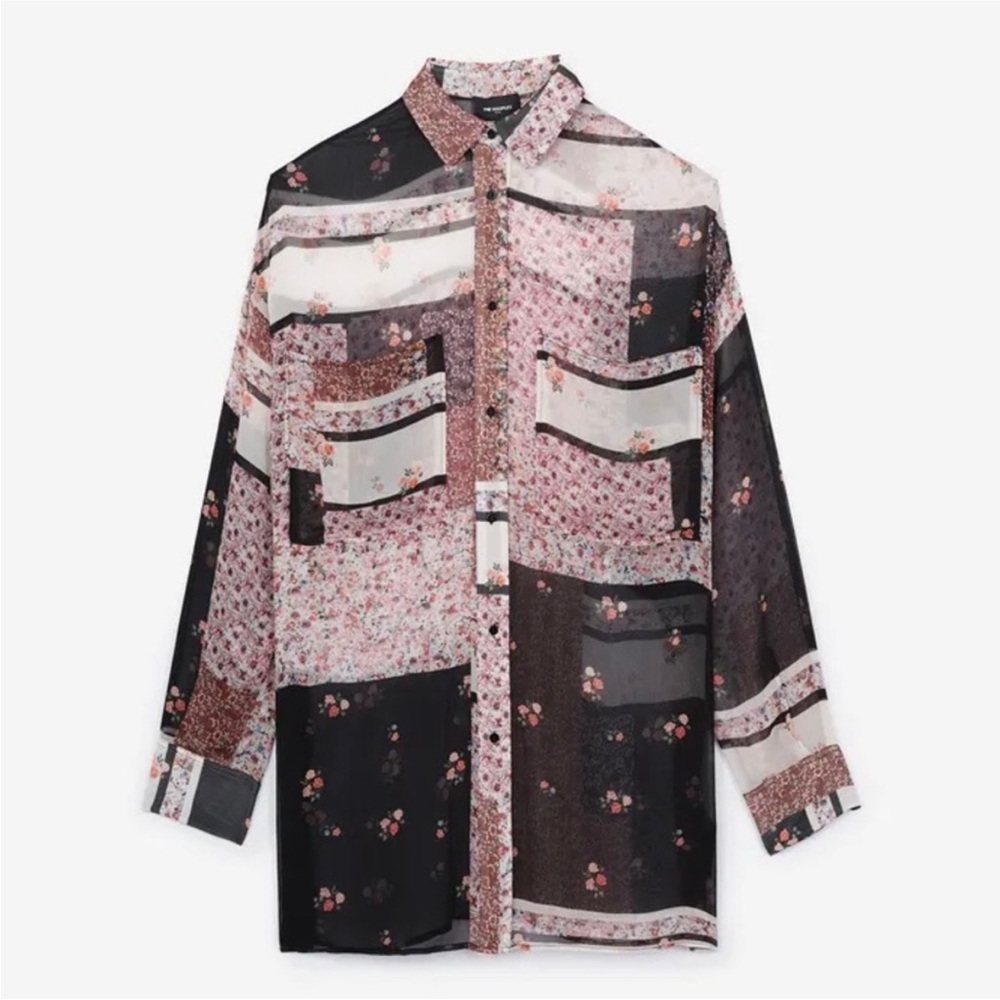 The Kooples Oversized Patchwork Roses Flowers Tun… - image 2